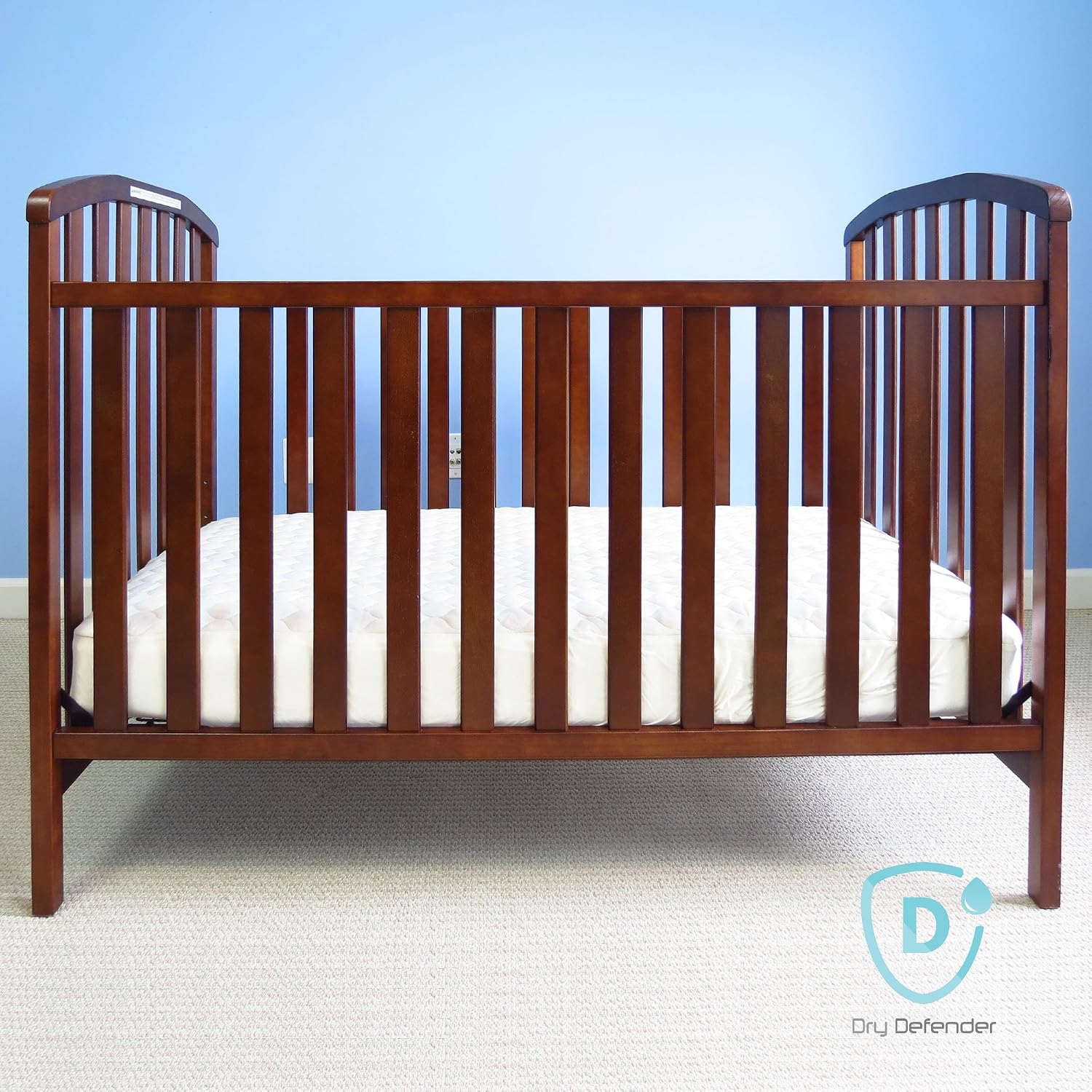 Organic Cotton Waterproof Fitted Crib Pad - Natural Baby Crib Mattress Cover & Protector - Unbleached